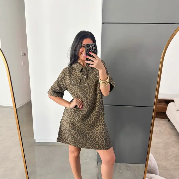 Robe mi-longue en jean pour femme
