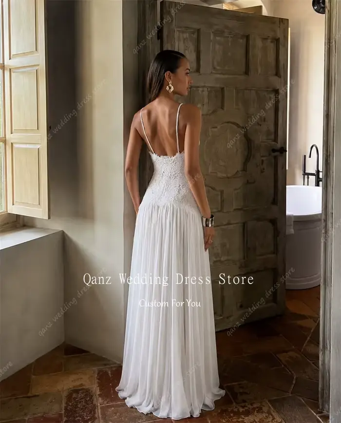 Qanz – robe de mariée bohème en mousseline de soie