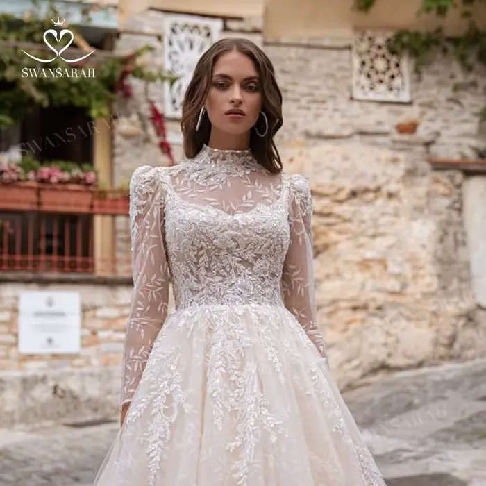 2 en 1 robe De mariée boléro 2025 magnifiques Appliques perlées a-ligne princesse