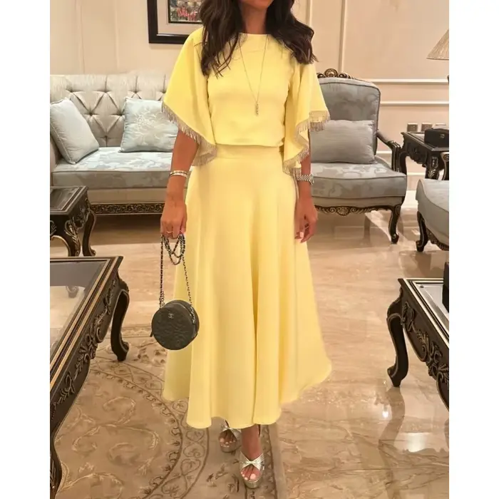 Robe de soirée jaune élégante