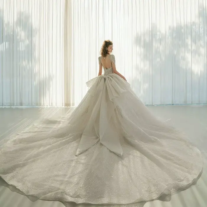 Robe de Mariée à Lacets, Grande Taille, Manches Courtes, Personnalisée, de Haute Qualité, Robes de Princesse, Bal, Nouvelle Collection