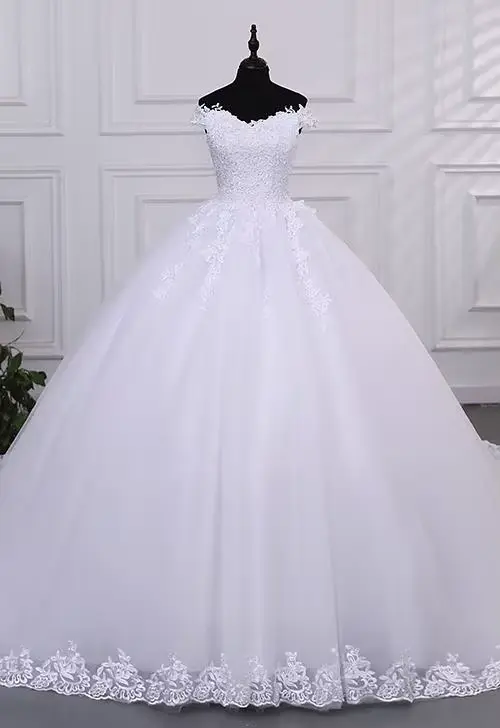 Robe de mariée pas cher robes de mariée blanc pur avec train robe de soirée personnalisée 2025 robes