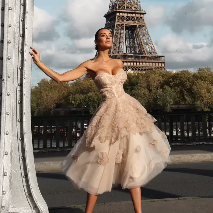 Robes de soirée et de bal formelles transparentes à motif floral féerique pour femmes, avec perles, 