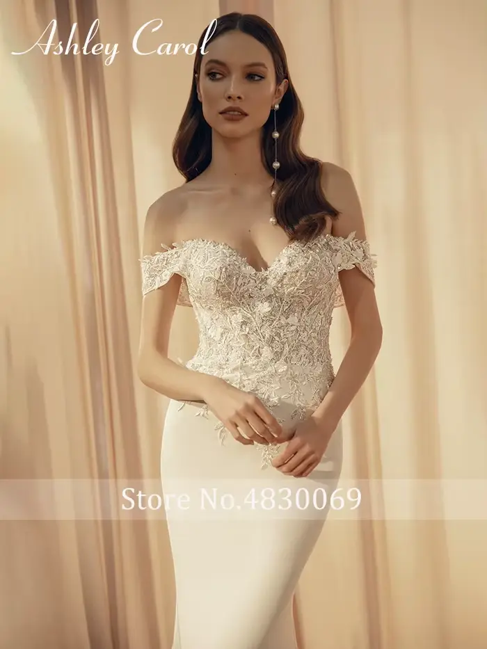 Ashley Carol-Robe de Mariée Sirène Sexy en Satin