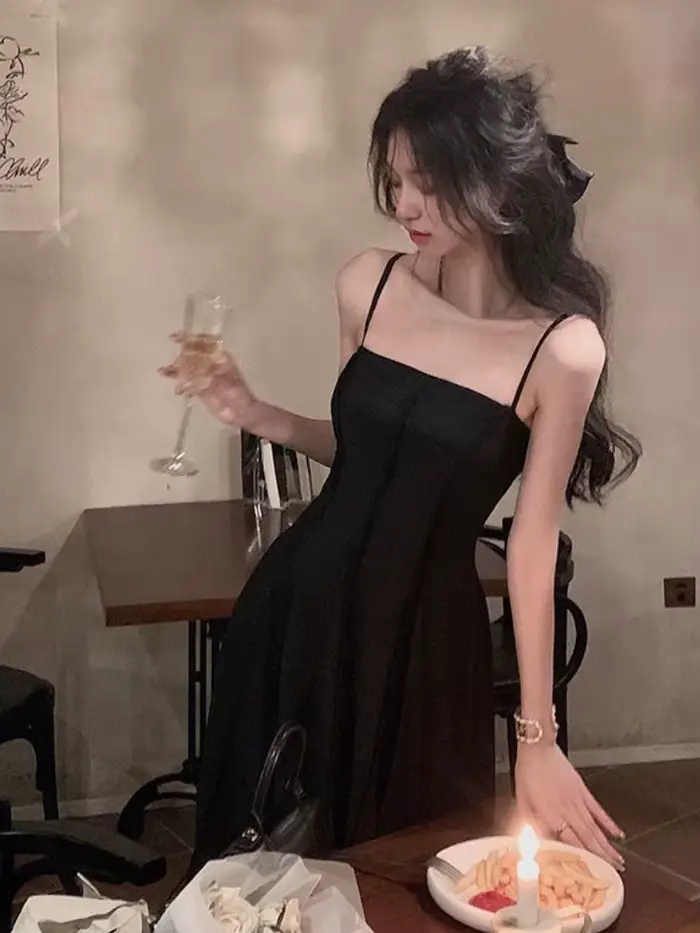 Robe maxi chic pour femme style bureau dame été fairycore sans manches mi-mollet empire coton polyester