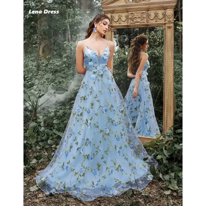 Lena Line A luxe robes de bal 2025 col en v