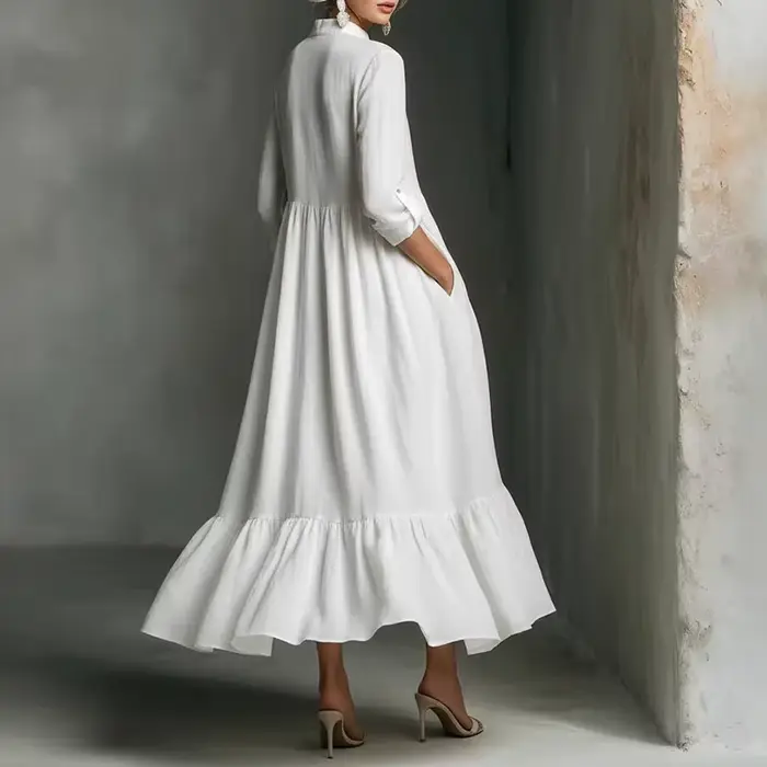 Robe longue blanche élégante pour femme