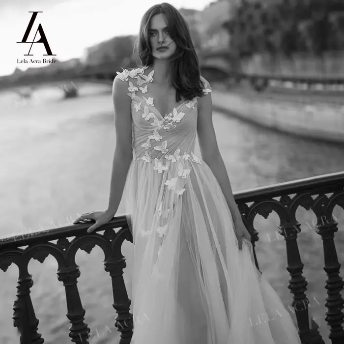 Robe De mariée trapèze sans manches