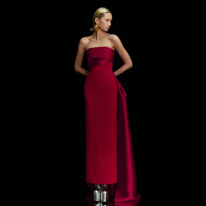 Robe de soirée élégante et colorée Sharon Said avec surjupe en satin 2025 – Robes de mariée