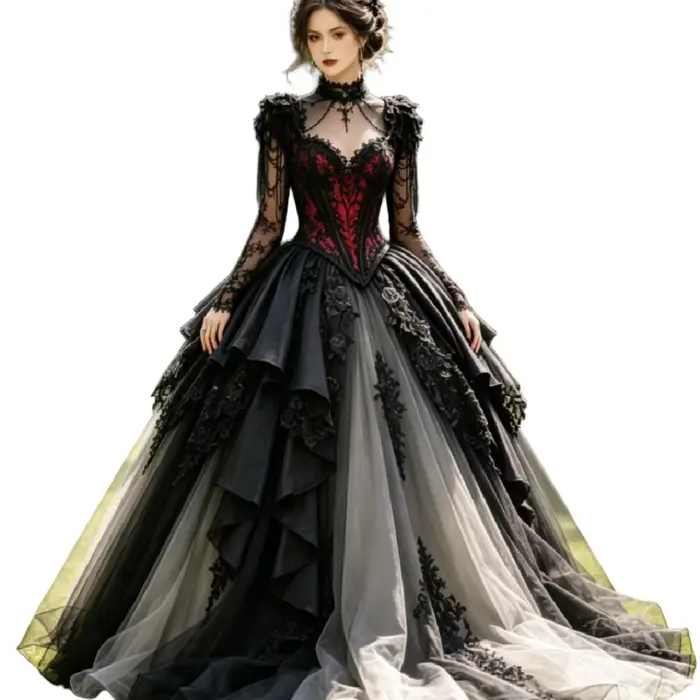 Robe de Mariée Gothique Renaissance Vintage Fantaisie Whimsigoth Enfantée Occasions Spéciales Femme