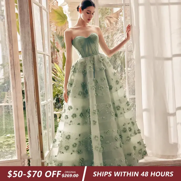 Robe de soirée Sharon Said en polyester avec décoration florale 3D, sans manches, pour femmes de tous âges, pour mariages arabes et soirées officielles