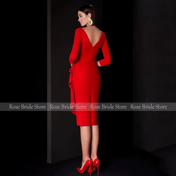 Robe de Cocktail Rouge pour Mariage
