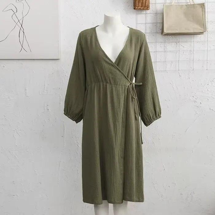 Robe longue en mousseline de coton 100% pour femme
