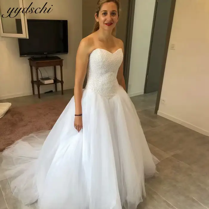 Robe de mariage Sweetheart en polyester avec décolleté "MON AMOUR" pour femmes - coupe sirène, sans manches, idéale pour bal, photos de voyage et événements spéciaux