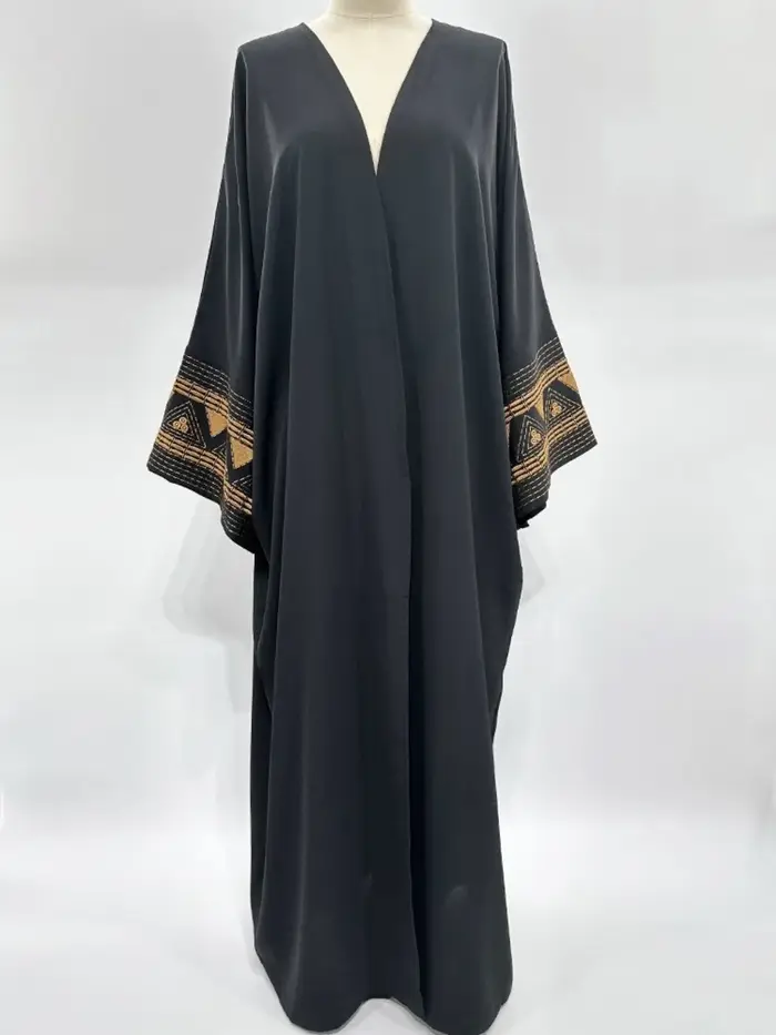 Abaya kalenmos polyester brodé pour femmes décontractée et élégante pour Ramadan et Aïd occasions spéciales