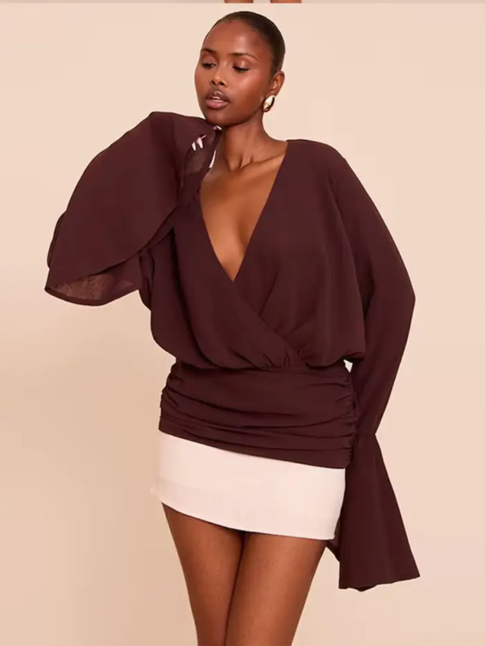 Robe courte Sexy à col en v profond pour femmes