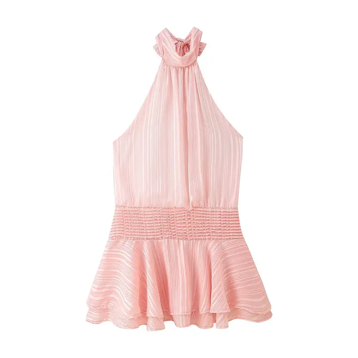 Robe mini élégante en soie mousseline collicou patchwork sans manches pour femmes soirées cocktails occasions spéciales