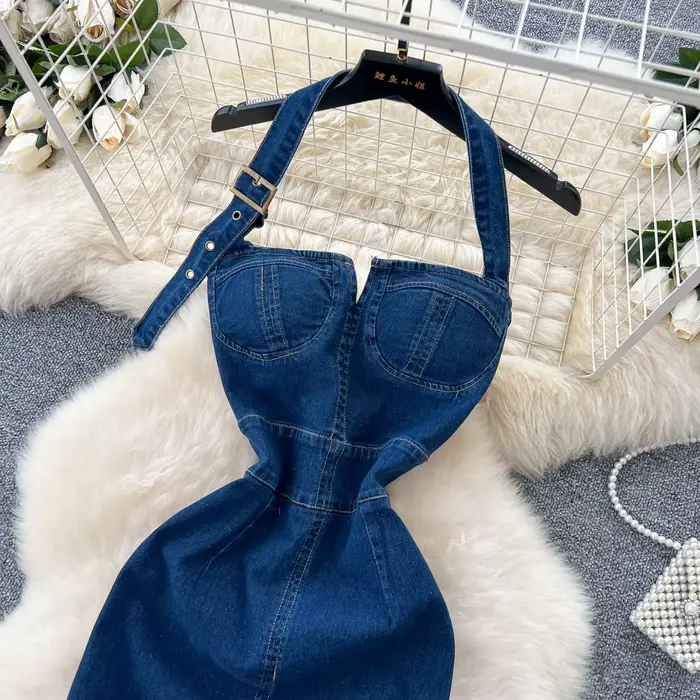 Robe longue en Denim pour femmes