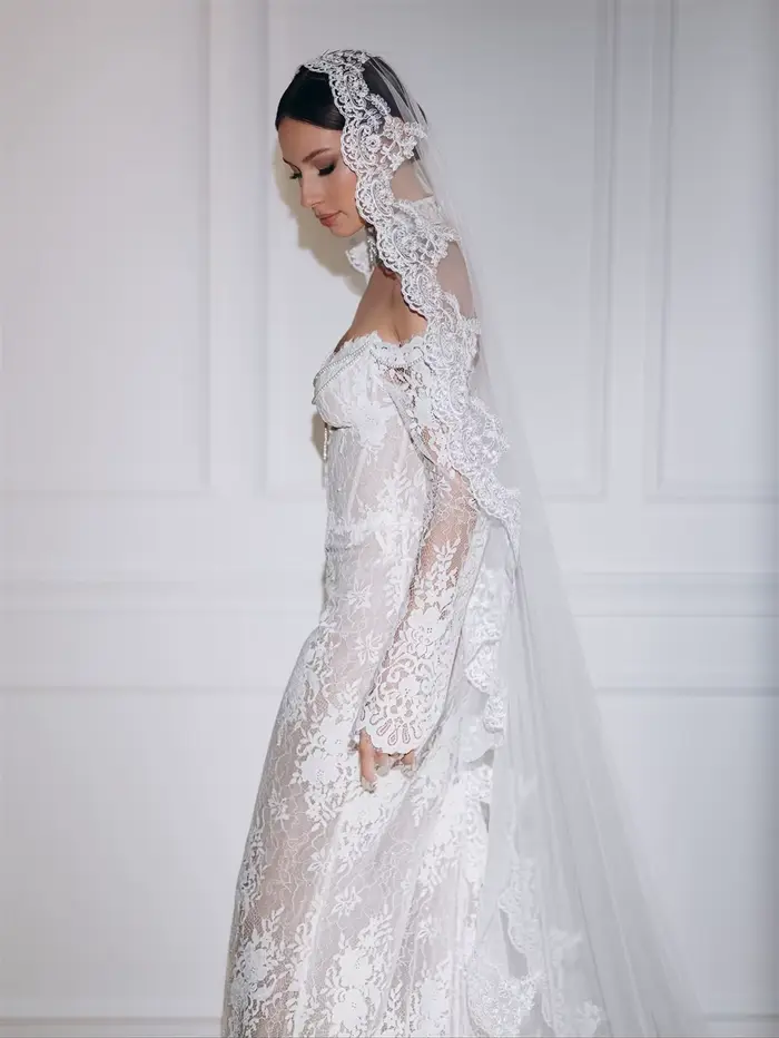 Kyoto – robe de mariée en dentelle florale blanche, personnalisée, épaules dénudées, manches longues, robes de soirée sirène exquises