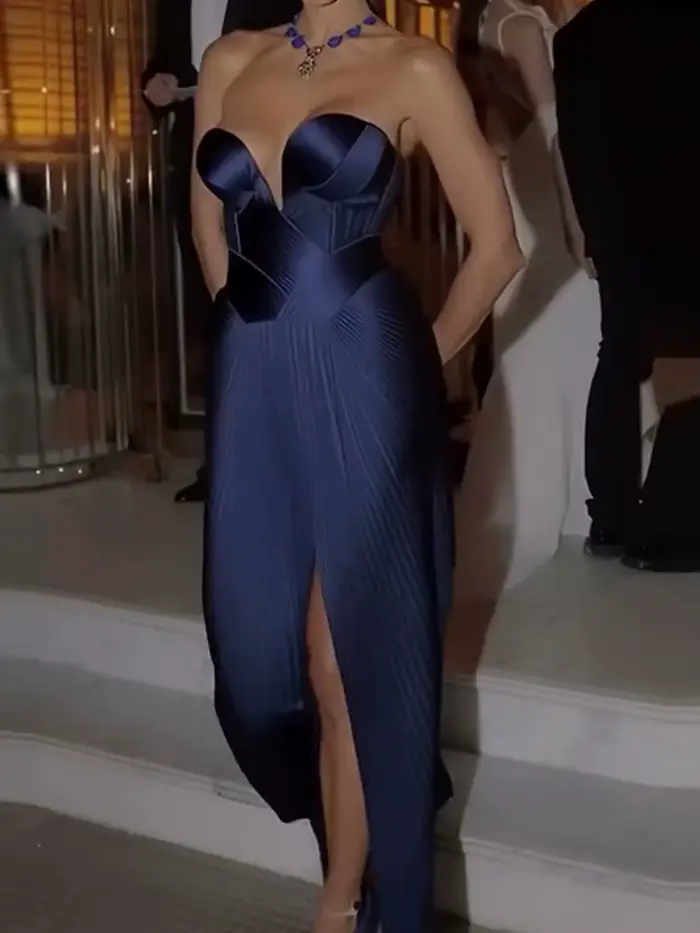 Robe portefeuille sexy sans manches haute couture élégante pour femmes occasions spéciales banquets soirées gala