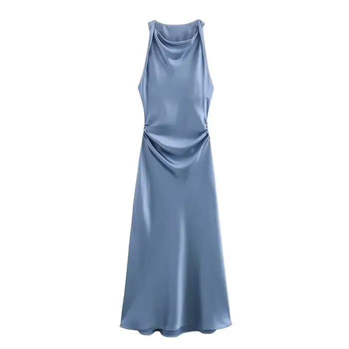 Robes longues en satin pour femmes 2026 – Robe midi d'été sexy pour femme
