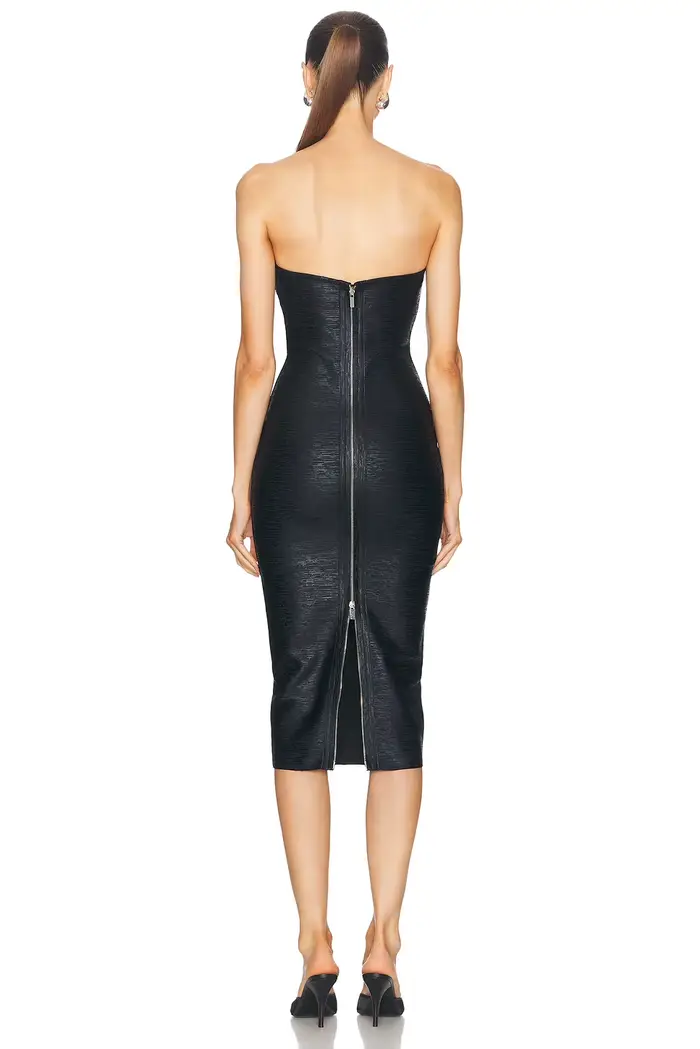Robe à bandes moulante sans bretelles pour femmes, couleur feuille noire, Sexy, mode, soirée, fête d