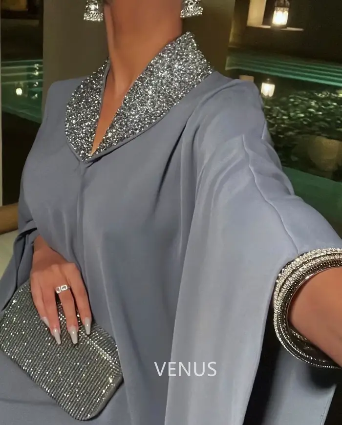 VENUS Dubai – robes de soirée de luxe, robes de Cocktail formelles pour femmes, col en v, fermeture 