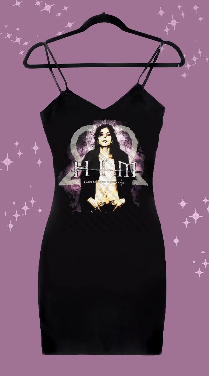 Robe Vintage Femme Robe Courte Noir Mini Robe Harajuku Goths Émocore Fêtes Occasions Spéciales