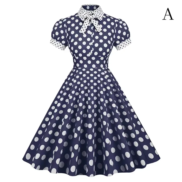Robe d'été vintage à pois des années 50 et 60 pour femme, robe rétro rockabilly, soirée, bal de mariage, occasion spéciale