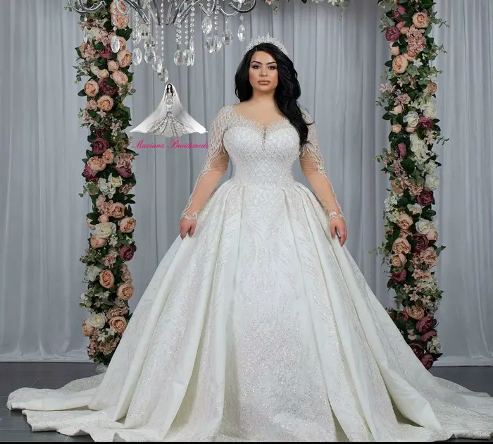 Eslieb – robe de mariée en cœur, tenue de bal, perles complètes, 2021
