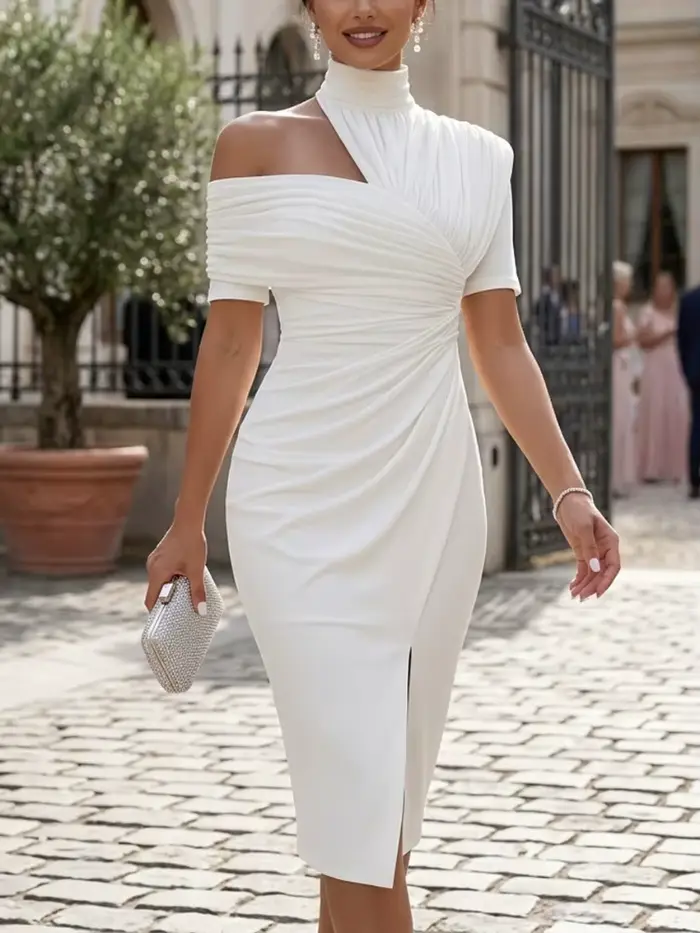 Nouvelle Robe Midi Blanche Femme 2026 – Robes Décontractées