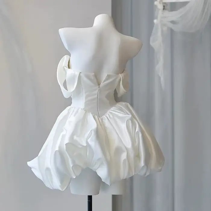 Mini robes de soirée de mariage courtes coréennes