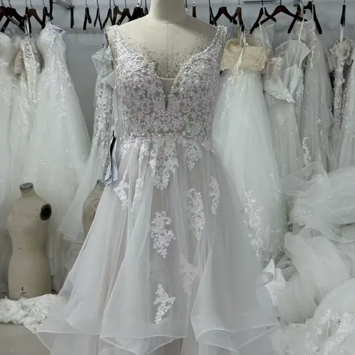 Robe de mariée personnalisée BEPEITHY coupe trapèze pour femme
