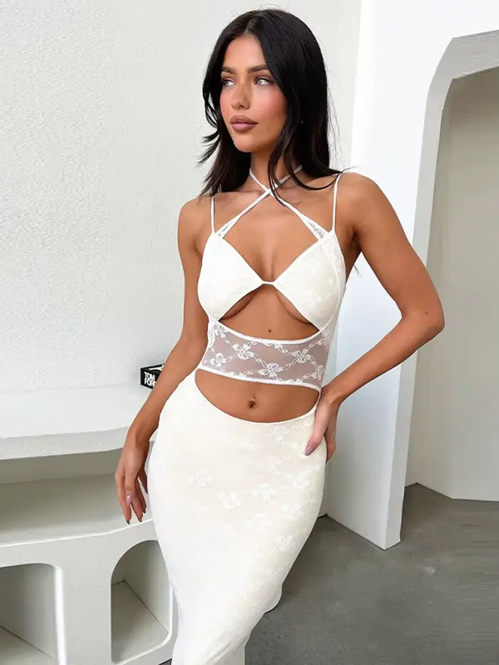 Robe courte en dentelle à manches chauve-souris pour femme, amincissante, style sexy, pour soirées et vacances