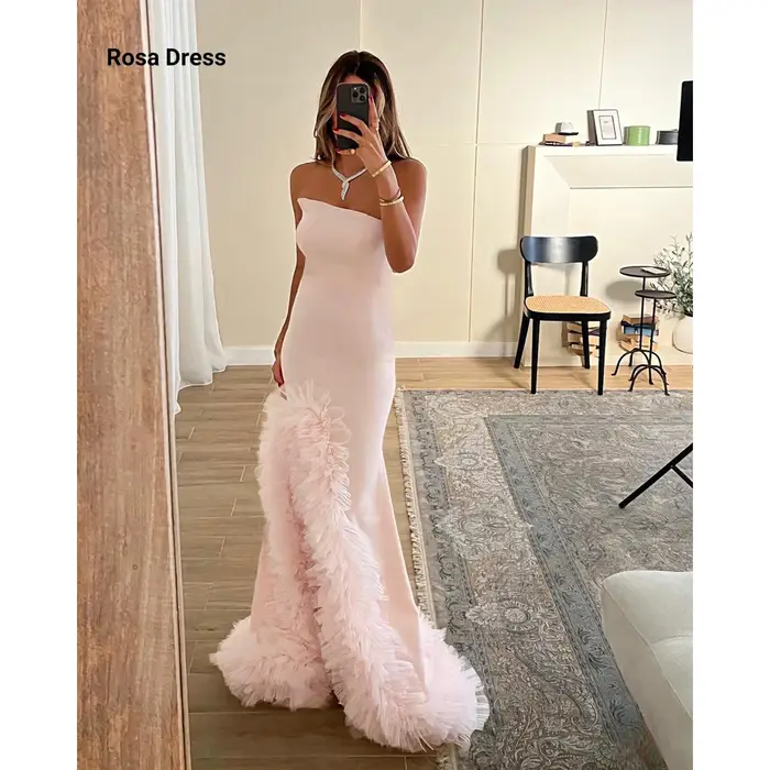 Robes de soirée élégantes sirène pour femme, robe de fête élégante de luxe pour femme, sans manches, rose, personnalisée, avec fente latérale, robes de bal