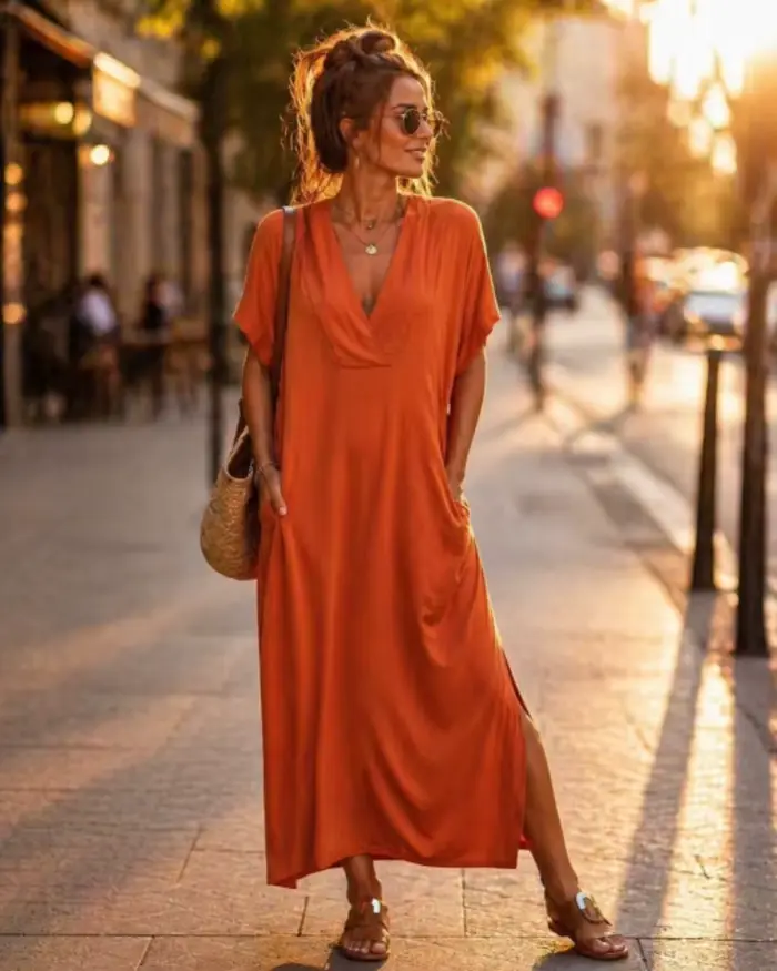Robe longue décontractée en coton et rayonne style kaftan pour femmes occasions estivales plages et soirées