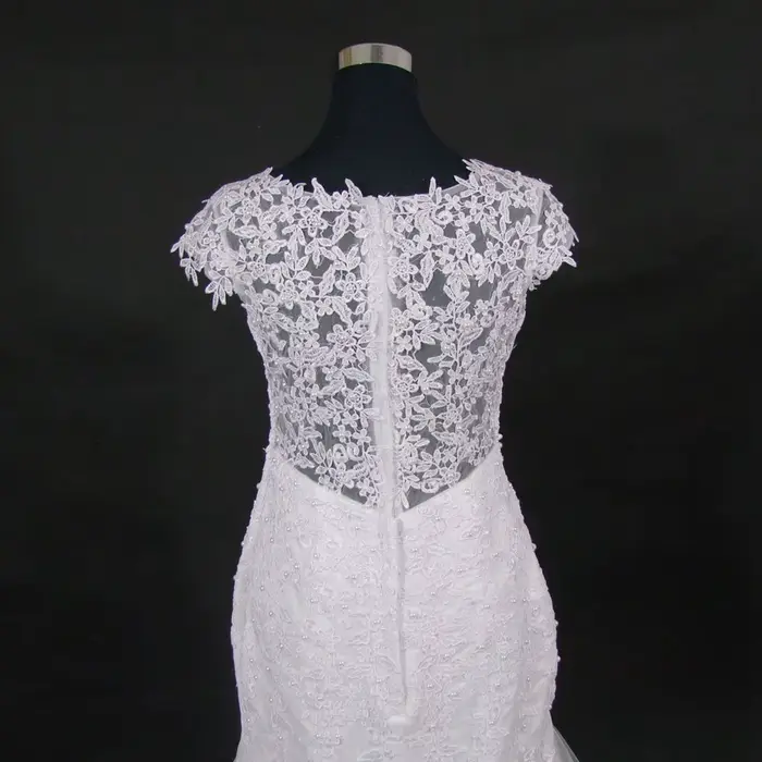 Robe de mariée sirène QQ Lover en dentelle avec perles pour femmes enceintes et grandes tailles_occasions spéciales