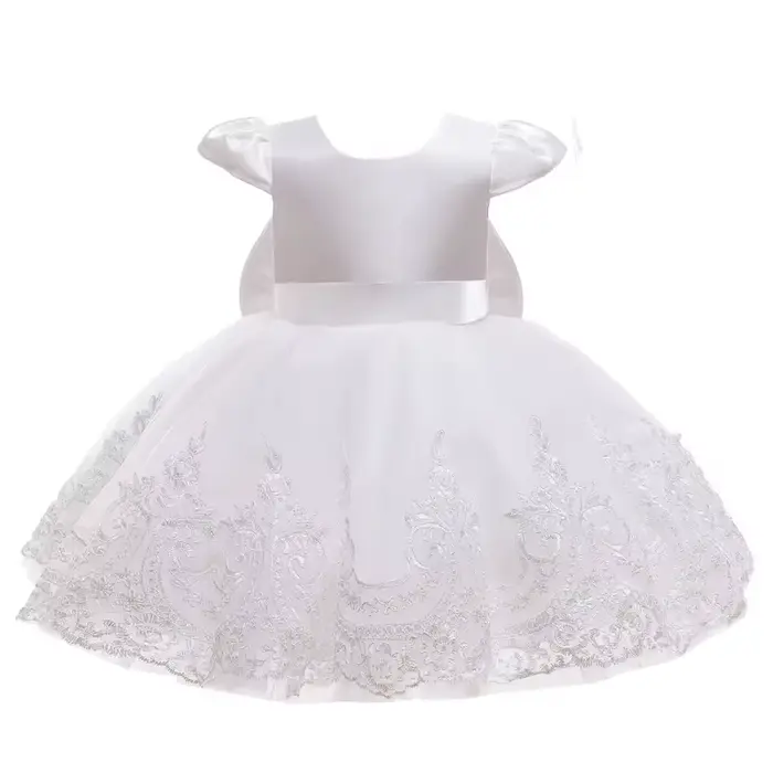 Robe blanche de soirée pour bébé, brodée de fleurs, élégante, pour mariage, demoiselles d'honneur, p