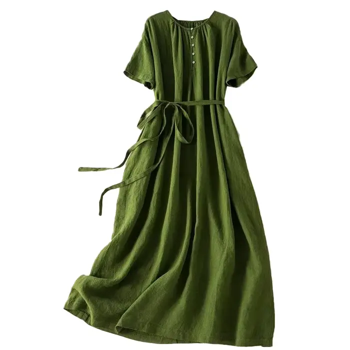 Robe décontractée en coton polyester pour femmes grandes tailles élégante et confortable printemps été nouveau modèle occassions variées