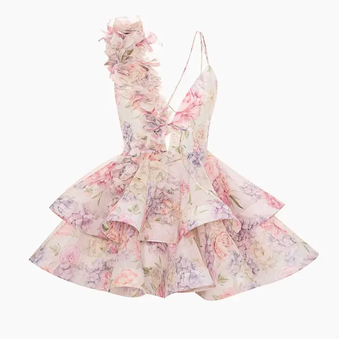 Robe de bal élégante à imprimé Floral
