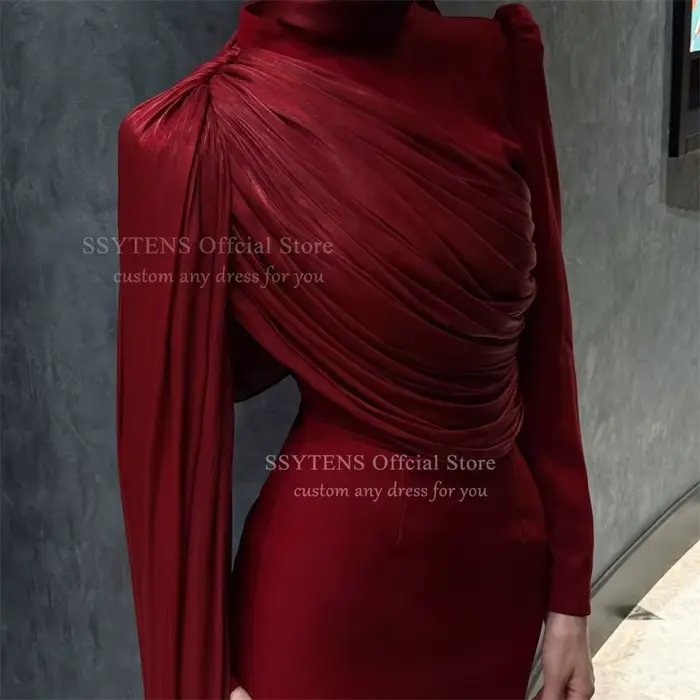 Robe sirène en polyester plissée moderne à offrir pour femme occasions spéciales mariage cérémonie de remise de diplôme anniversaire