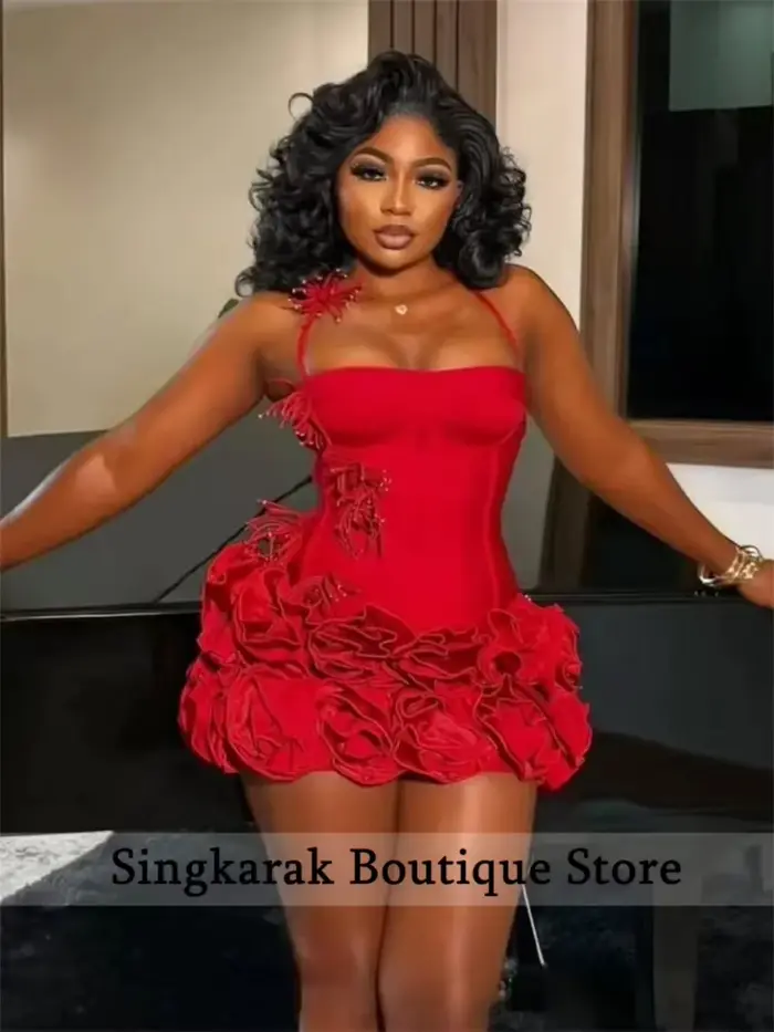 Robe de bal courte noire exquise corset volants soirée bal anniversaire retour élégante femmes