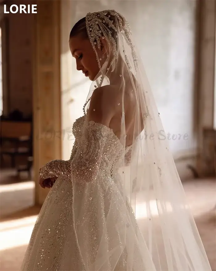 Robe de Mariée Sexy en Dentelle Brillante