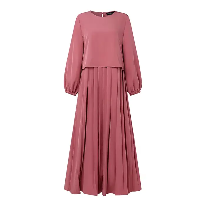 ZANZEA mode à manches longues solide Robe plissée femmes 2025 automne robes musulman Abaya Robe Femm