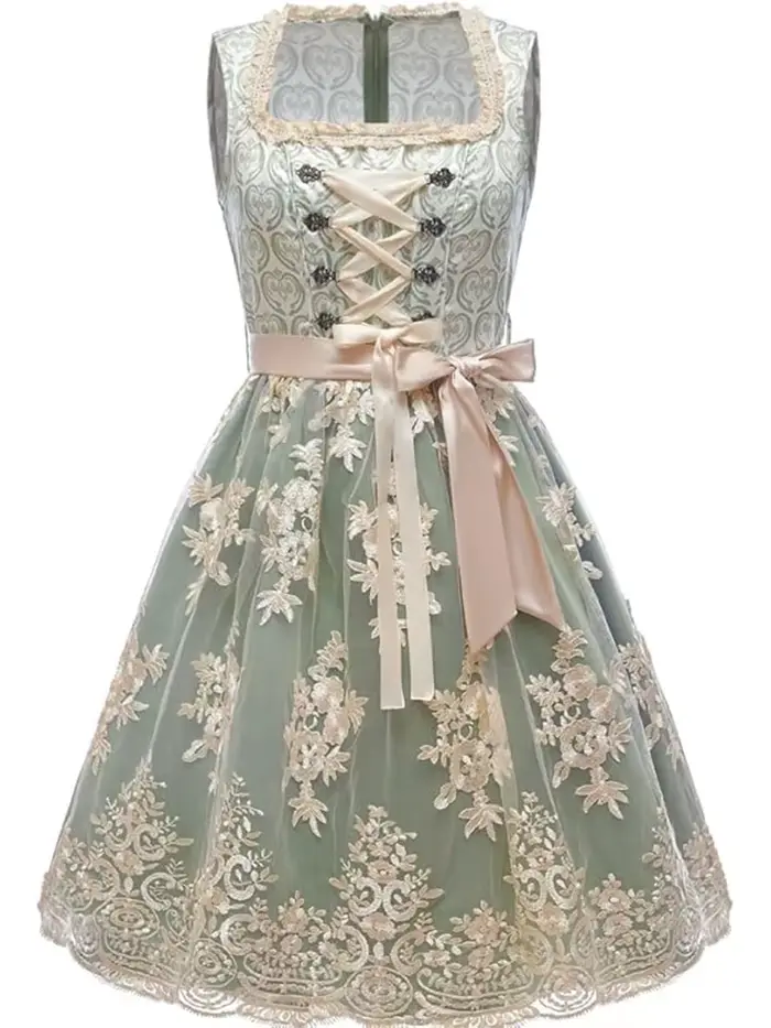 Robe Dirndl pour femmes, Costume traditionnel de Festival de la bière allemande, robe rétro de carna