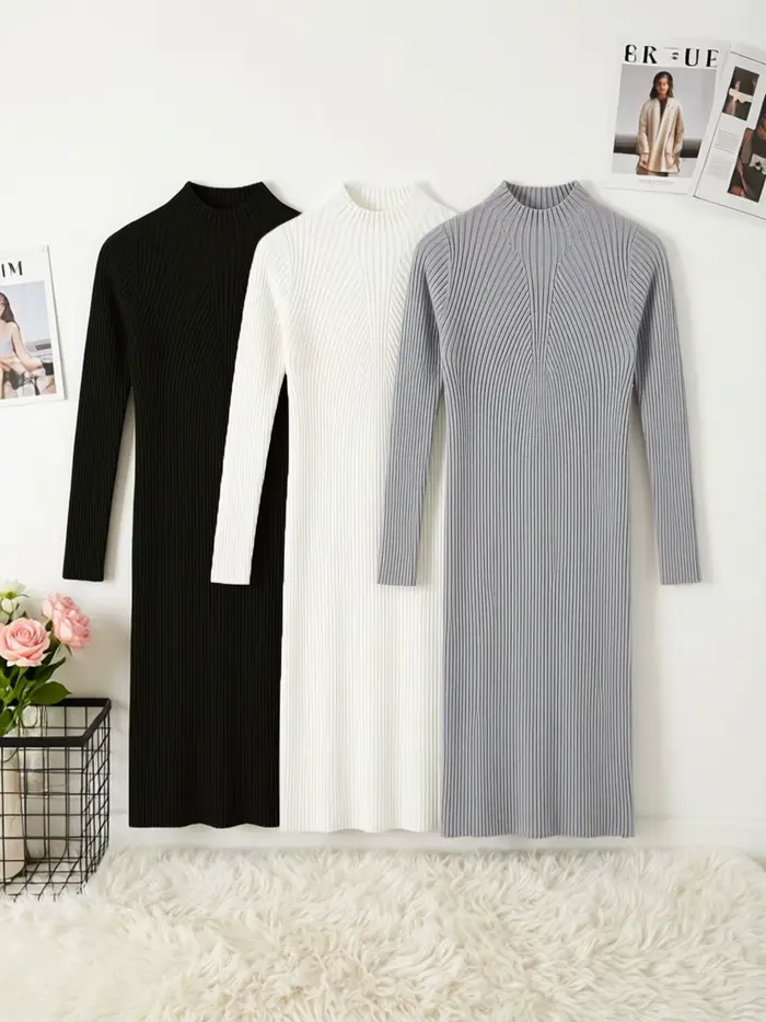Robe hiver chaude et élégante en viscose et fibres synthétiques pour femmes, occassions spéciales et quotidienne