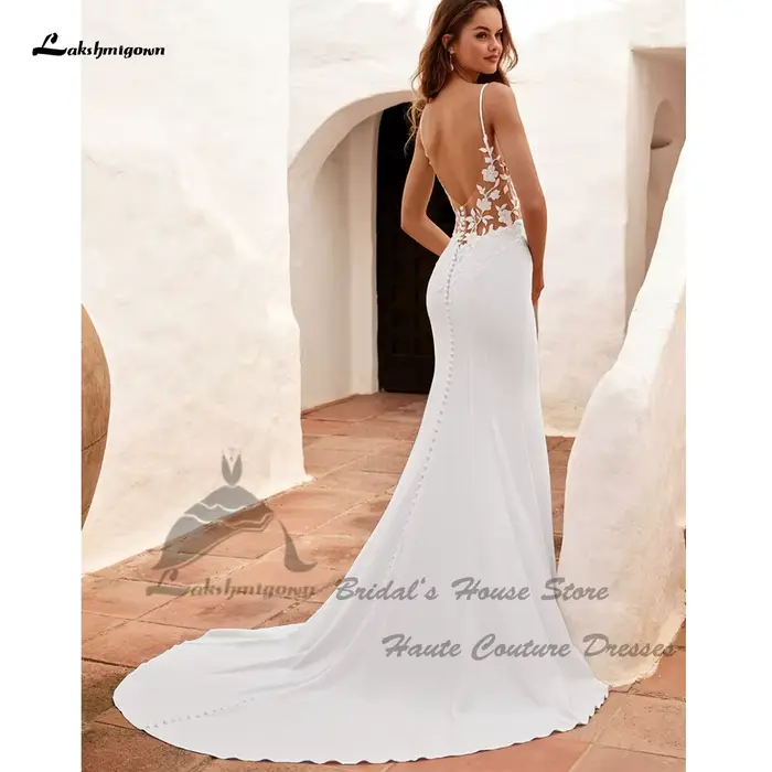 Yanshmigown-Robes de mariée sirène classiques pour femmes