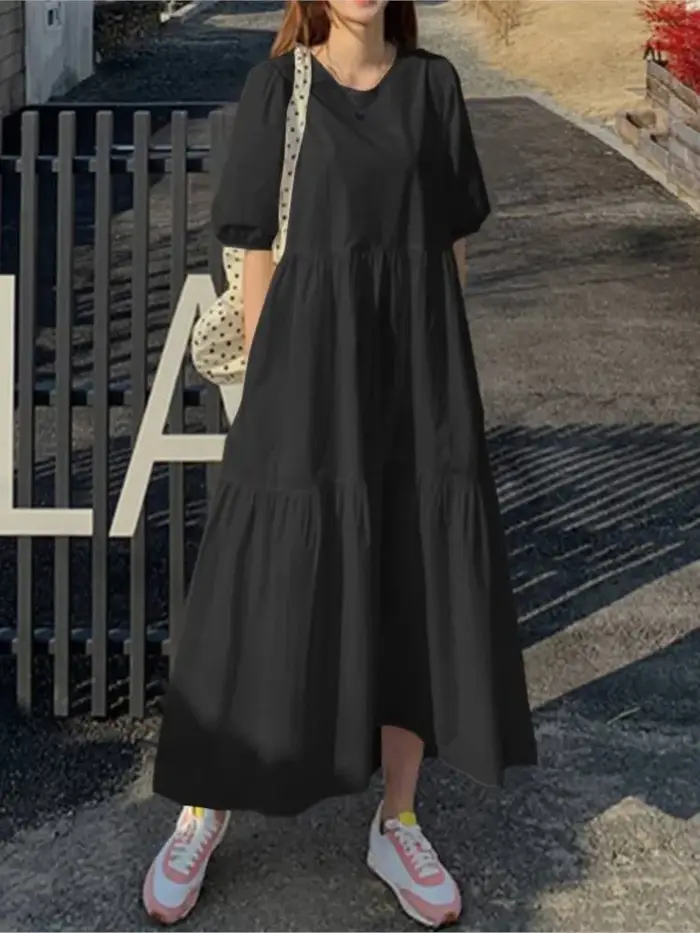 Robe d'été élégante rouge et blanche pour femmes