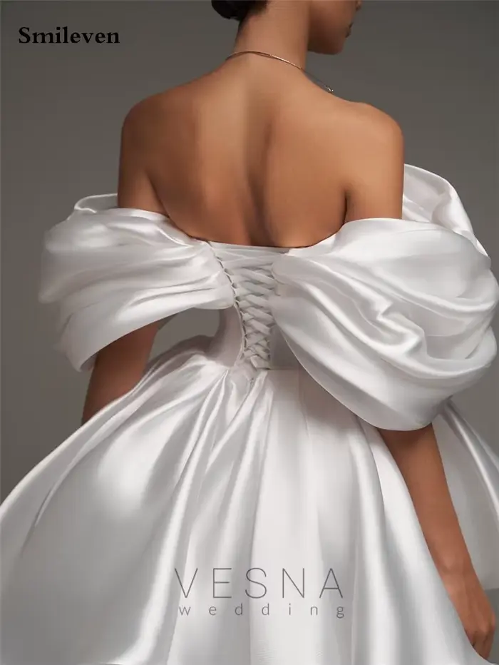 Robe de mariée courte en satin doux, ligne A, décolleté en cœur, personnalisable pour femmes, occasions spéciales et mariages