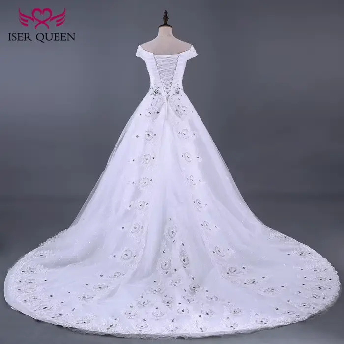Robe de mariée de luxe en perles de cristal personnalisées